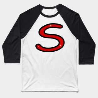 Letter S. Name with letter S. Personalized gift. Abbreviation. Abbreviation. Lettering Baseball T-Shirt